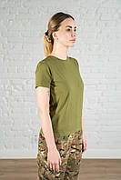 Женская футболка армейская тактическая олива хб солдатская военная на лето оливковая боевая для военнослужащих