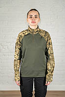 Боевая рубашка пиксель рипстоп женская летняя штурмовая пиксельная полевая камуфляжный убакс мм14 военный