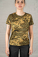 Военная футболка пиксель Coolmax армейская зсу под шеврон штурмовая женская поло тактическая кулмакс камуфляж