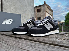 Чоловічі кросівки New Balance 574 U574TWE чорні Оригінал, фото 3