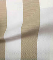 Тканина з тефлоновим покриттям Дралон смужка молочний/бежевий для вуличних штор альтанки, терас