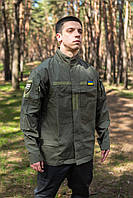 Тактичний китель олива ріпстоп літній польовий формений бойовий оливкова куртка всу легка для військових зсу