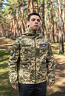 Чоловіча куртка ripstop тактична піксель зсу камуфляж штурмова ріпстоп вітрозахисна pixel армійська бойова