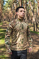 Боевая рубашка с длинным рукавом рипстоп мультикам штурмовая военная multicam зсу убакс тактический камуфляж
