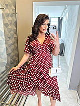 Літня красива сукня вільного крою на запах із софту розміри батал, фото 3