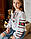 Вишиванка для дівчинки на білому домотканому полотні,машинна вишивка хрестиком., фото 2