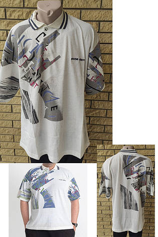 Футболка поло чоловіча батальна коттонова великого розміру SQUARE, Таїланд, фото 1