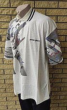 Футболка поло чоловіча батальна коттонова великого розміру SQUARE, Таїланд, фото 3