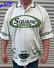 Футболка поло чоловіча батальна коттонова великого розміру SQUARE, Таїланд, фото 2