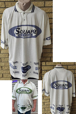 Футболка поло чоловіча батальна коттонова великого розміру SQUARE, Таїланд, фото 1