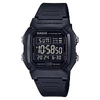 Наручные мужские кварцевые часы Casio защита от воды 10 ATM, мужские часы Casio W-800H-1B с подсветкой