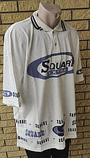 Футболка поло чоловіча батальна коттонова великого розміру SQUARE, Таїланд, фото 5