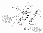 Стопорне кільце штока для вибору передач 1.3MJTD Doblo 2005-2016, 2009-..., Виробник: FIAT, OE: 55241713