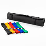 Набір для фітнесу - килимок для фітнесу (каремат для йоги) + набір з 5 гумок OSPORT Lite (n-0032), фото 5