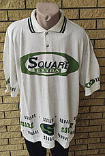 Футболка поло чоловіча батальна коттонова великого розміру SQUARE, Таїланд, фото 4