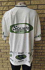 Футболка поло чоловіча батальна коттонова великого розміру SQUARE, Таїланд, фото 2