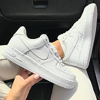 Кроссовки Nike Air Force 1 White в белом цвете экокожа размер 36 - 40