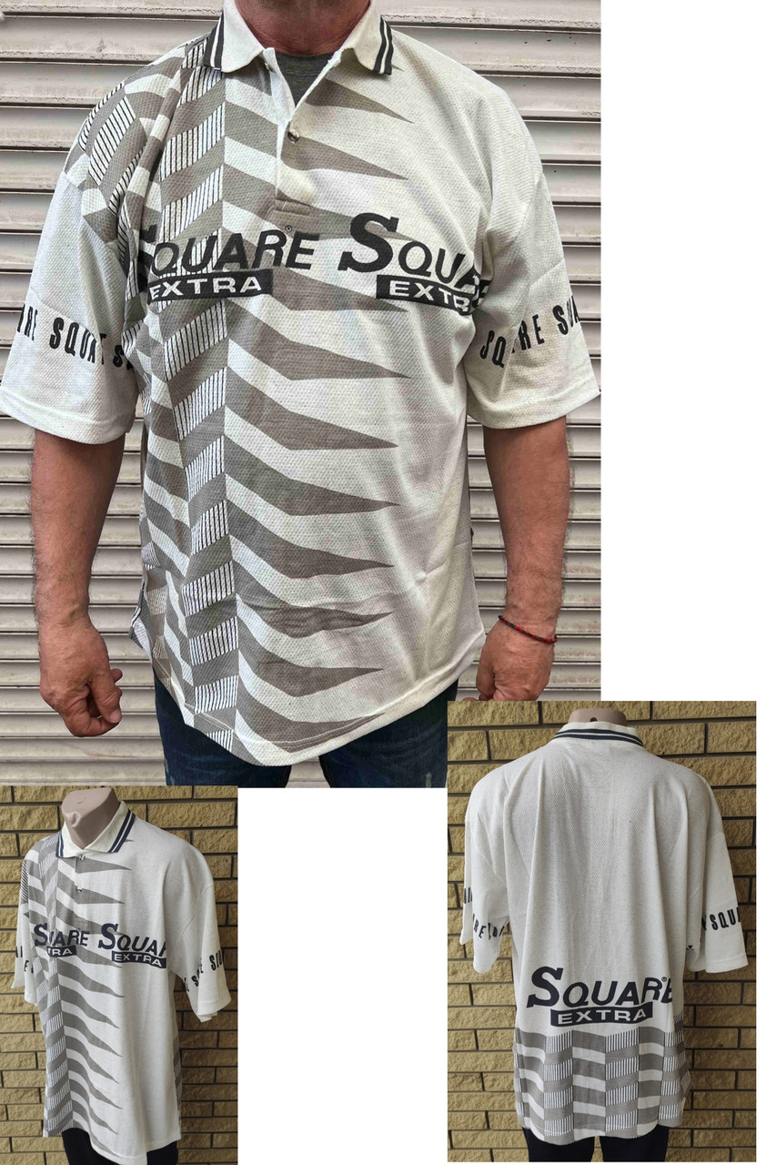 Футболка поло чоловіча батальна коттонова великого розміру SQUARE, Таїланд