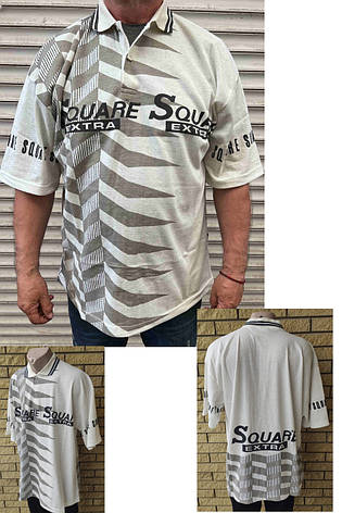 Футболка поло чоловіча батальна коттонова великого розміру SQUARE, Таїланд, фото 1