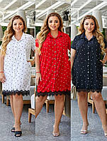 Зручна вільна літня жіноча сукня сорочка на ґудзиках, вибір забарвлень, великі розміри 48 - 58