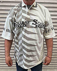 Футболка поло чоловіча батальна коттонова великого розміру SQUARE, Таїланд, фото 4