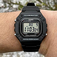 Часы мужские наручные Casio W-218H-1А illuminator, кварцевые мужские часы Casio с подсветкой