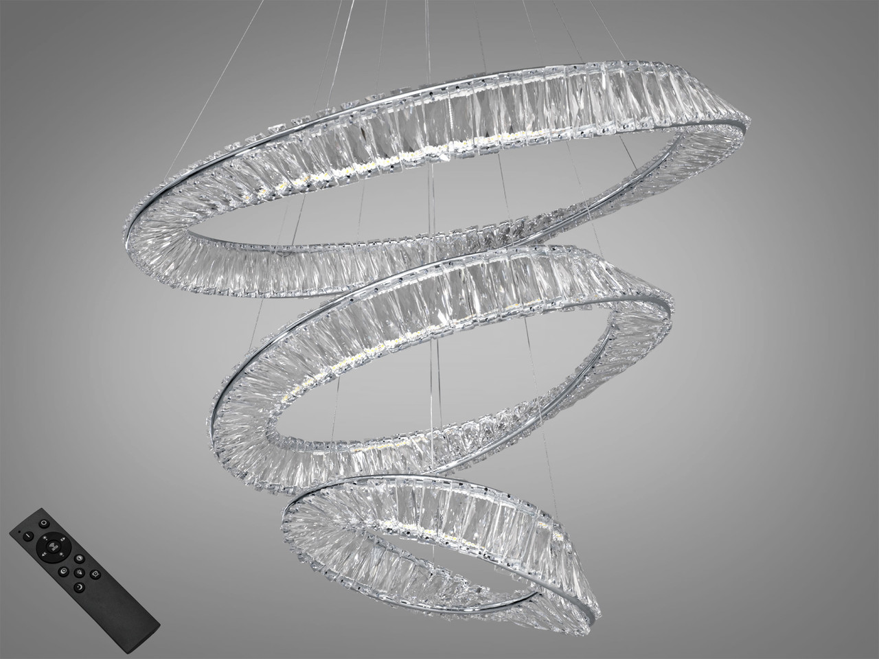 Світлодіодна люстра Diasha 180 W Warsaw хром 548/800+600+400CH