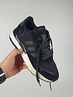 Мужские кроссовки Adidas Nite Jogger Boost Black White черно-белые