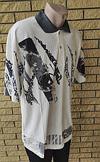 Футболка поло чоловіча батальна коттонова великого розміру GUARANTY, Таїланд, фото 2