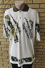 Футболка поло чоловіча батальна коттонова великого розміру GUARANTY, Таїланд, фото 2