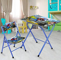 Дитяча парта стіл зі стільцем Розкладний дитячий столик парта зі стільцем Людина-павук NJ-494