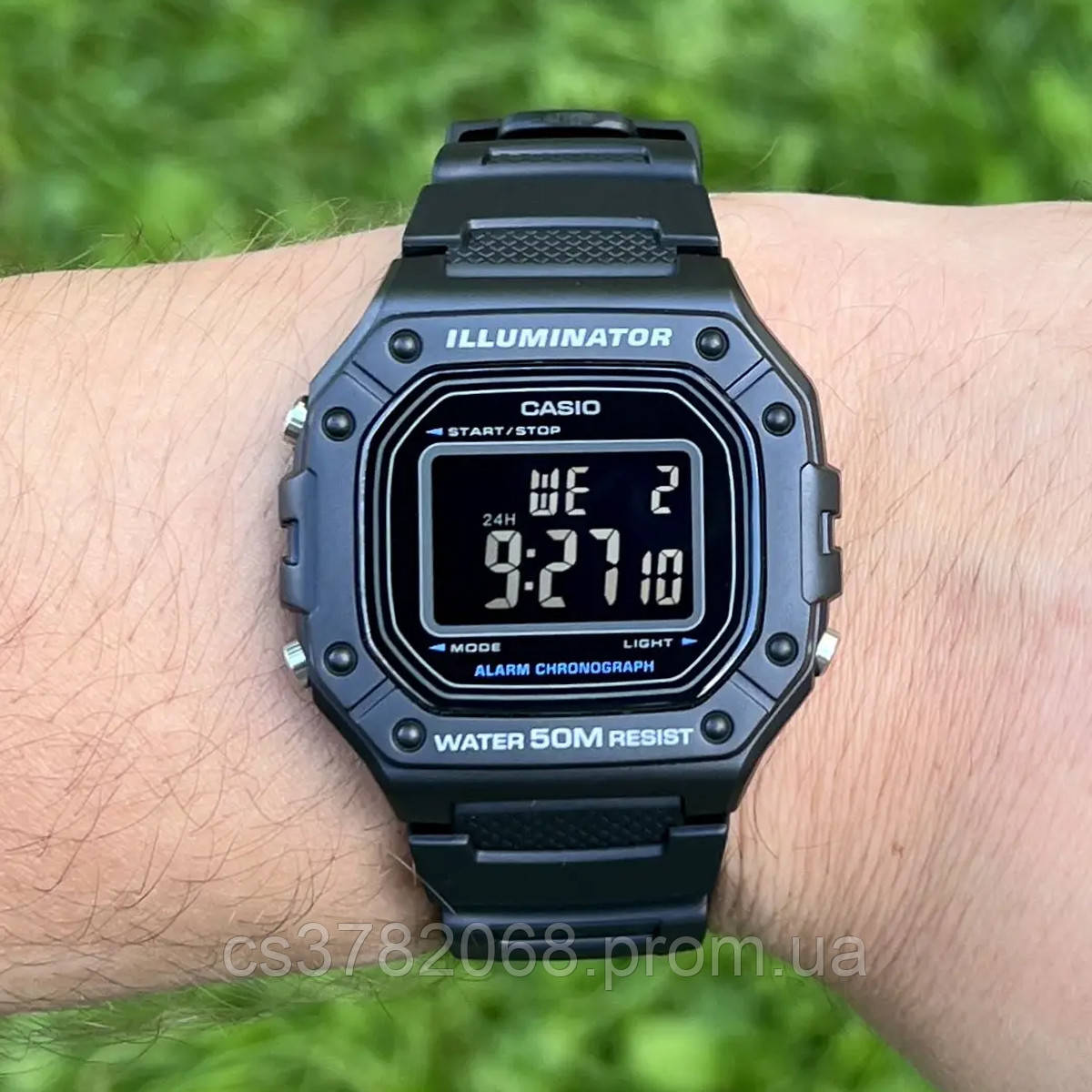 Наручний чоловічий годинник Casio W-218H-1B illuminator, кварцовий чоловічій годинник Casio