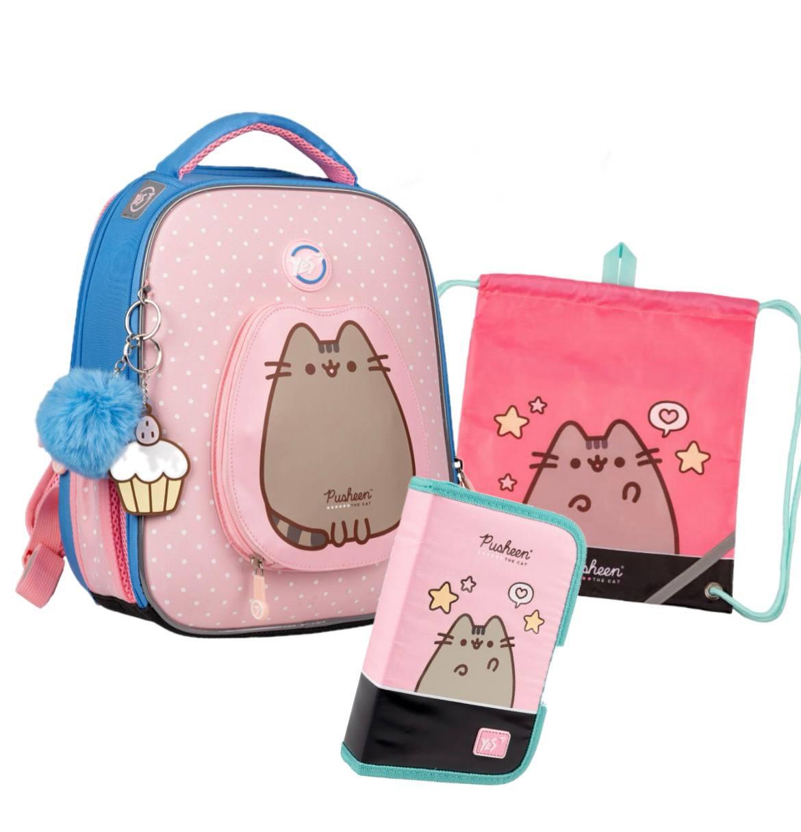 Набір рюкзак ортопедичний + пенал + сумка Yes Pusheen H-100 (559548К)