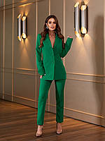 Женский брючный костюм цвет зеленый на подкладке р.2XL 439991