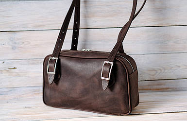 Жіноча сумка Кіото з натуральної шкіри колір Шоколад