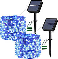 Lezonic Solar String Lights Outdoor, 2Pack 120 Светодиодные солнечные садовые фонари водонепроницаемые 12 м/40