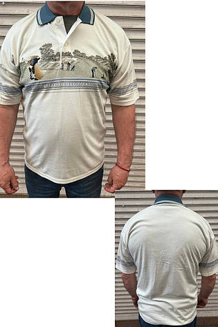 Футболка поло чоловіча батальна коттонова великого розміру NASA, Таїланд, фото 1