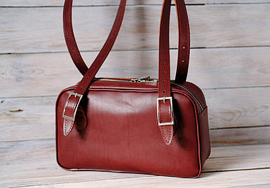 Жіноча сумка Кіото з натуральної шкіри колір Вишня
