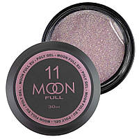 Moon Full Poly Gel No 11 — полігель, легкий рожевий із шимером, 30 мл