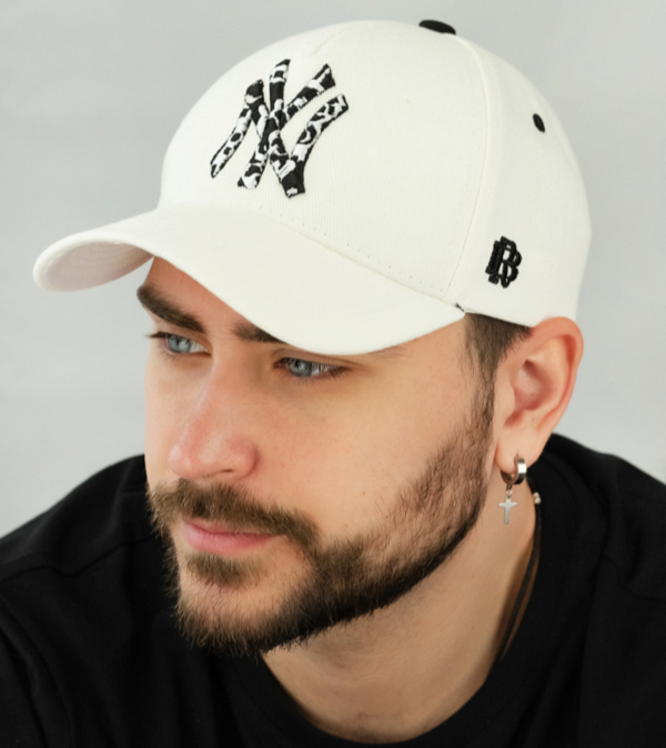 Чоловіча кепка бейсболка літня білий 637AF, фото 1