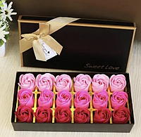 Букет троянд з мила, мильні квіти троянди пелюстки в коробці, подарункові набори для дівчини на день народження
