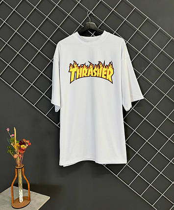 Футболка оверсайз Thrasher біла, фото 3