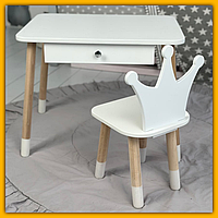 Детская красивая мебель столик и стульчик для ребенка, набор детской мебели столик пенал и стуль |это нужно Вариант 2