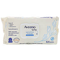 Aveeno, Baby, детские салфетки для лица и тела, для чувствительной кожи, 64 шт.