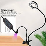 Лампа 2в1 FX-212: манікюрна лампа для гелевих типсів та форм (5 Вт.) + лампа для освітлення (12 Вт) - на прищіпці (на USB), фото 6