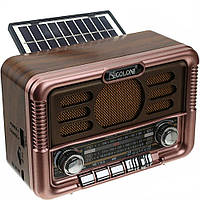 Радиоприемник с солнечной панелью, USB, SD, GOLON RX-BT6061S / FM-радио со съемным аккумулятором