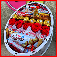 Подарунковий бокс із цукерками на річницю, жіночі подарункові набори шоколадок зі солодощами на день народження