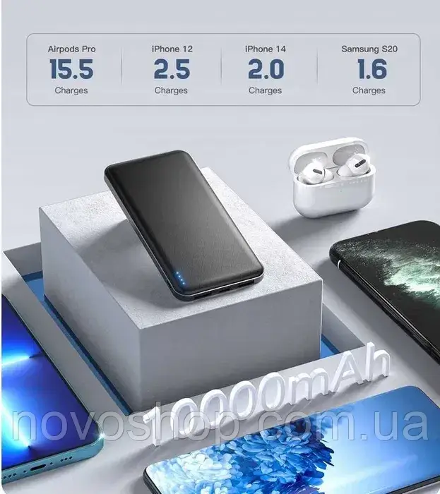 Повербанк Powerbank 10000 mAh чорний Q1071
