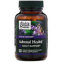 Gaia Herbs, Adrenal Health, ежедневная поддержка, 60 веганских жидких фито-капсул Киев