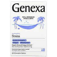 Genexa, Stress, органическая формула для снятия стресса и усталости, органические ваниль и лаванда,